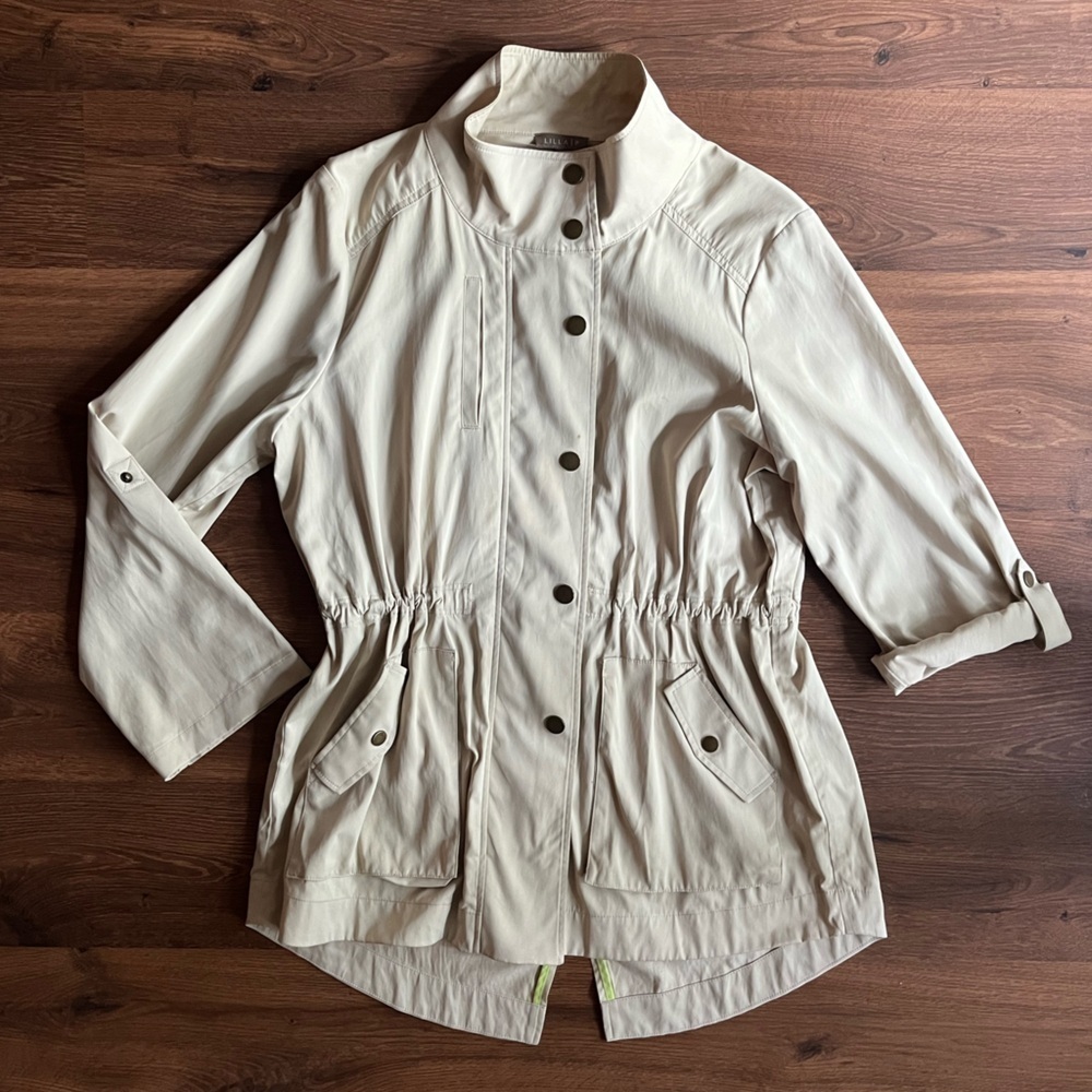 🌿 LILLA P Beige Lightweight Spring/Summer Jacket – Size L
